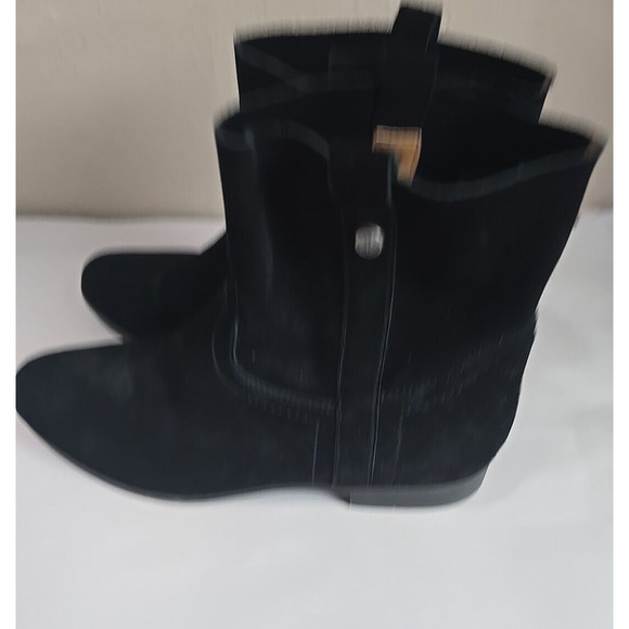 Frye & Co Sarah Shortie Black Suede Pull On Ankle Booties Womens Size 10M - Picture 4 of 7